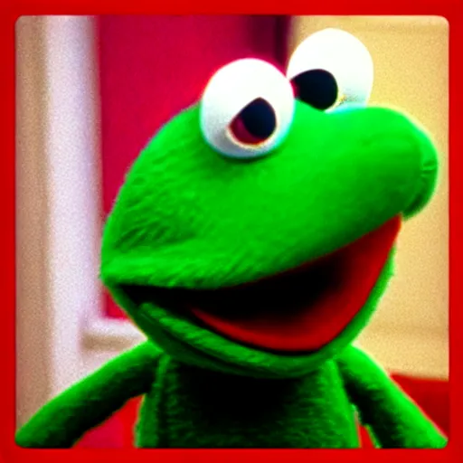 Image similar to “ red kermit the frog and green elmo, freaky friday ”
