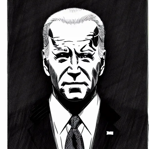 Image similar to Joe Biden looking sinister, by Tsutomu Nihei, highly detailed