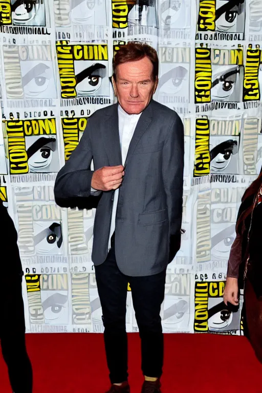 Prompt: Bryan Cranston dressed up as Hermione Granger at ComicCon