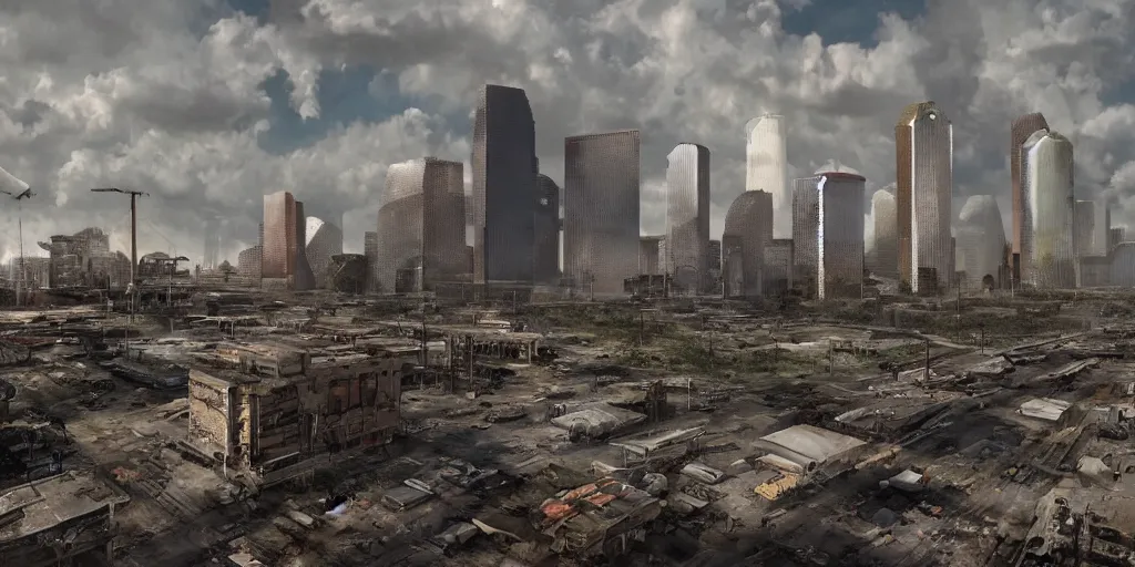 Prompt: Post apocalyptic houston texas concept art 4k