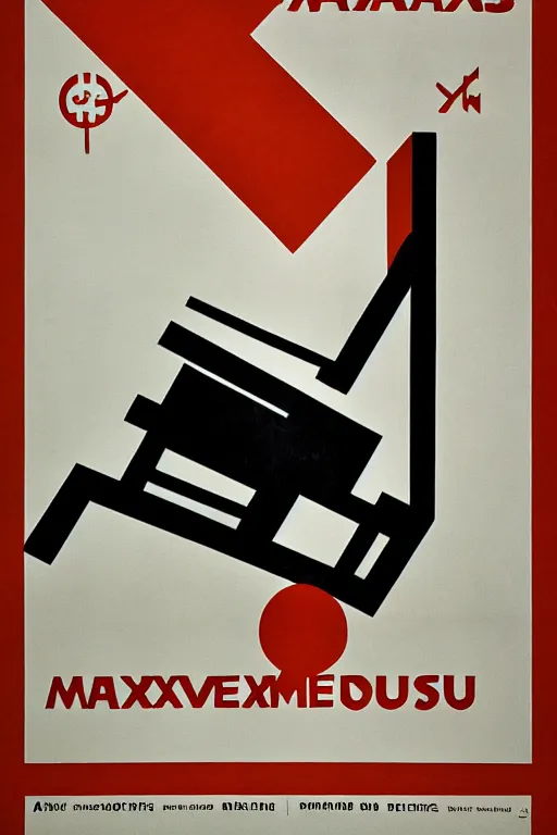 Image similar to a Bauhaus poster of Max Max