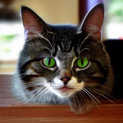 Image similar to Sad cat.