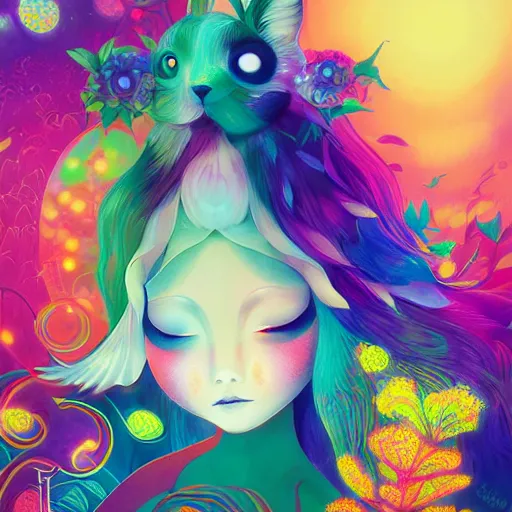 Image similar to colorful magical creature by anna dittman, by chiho aoshima, by alena aenami