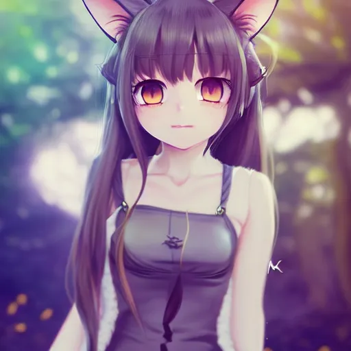 Image similar to nekopara fantastically detailed eyes cute girl portrait with fantastically detailed cat ears dressed like a cat modern anime style, made by Laica chrose, Mina Petrovic, WLOP!!!!!!!!!!!! Cell shading modern anime trending professional digital art unreal Engine 4k 8k