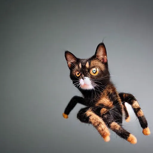 Image similar to a spider - cat - hybrid, animal photography