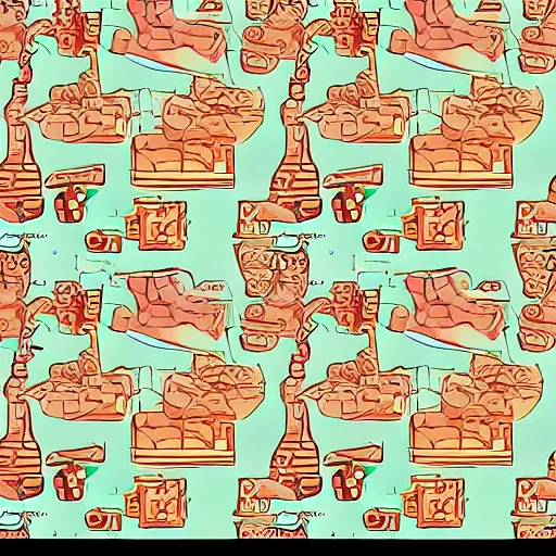 Prompt: hermes repeating pattern vector illustration in style of anime