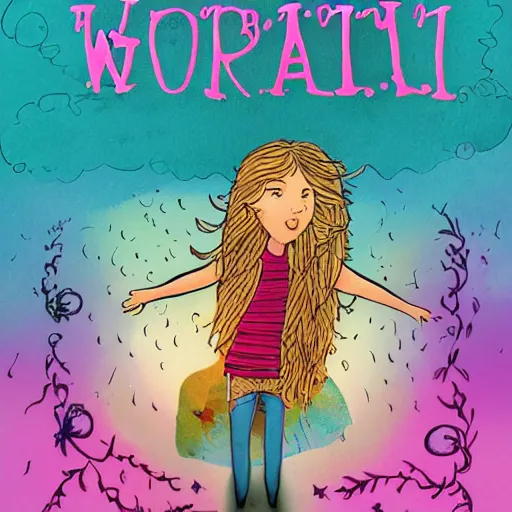 Prompt: happy birthday beautiful worrier girl, book cover by Neil Gaiman