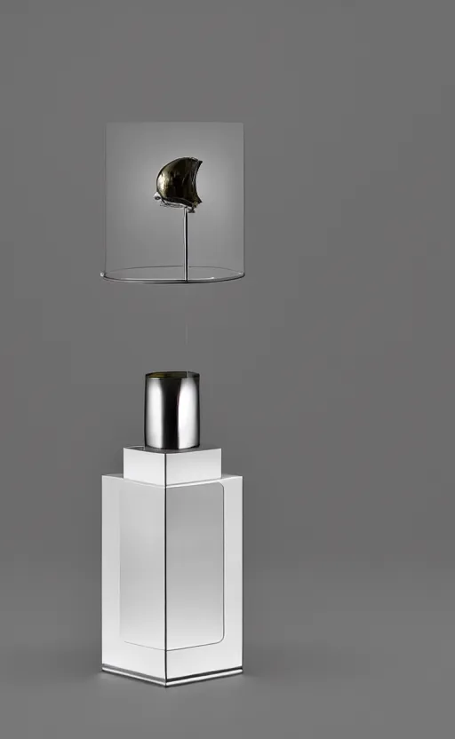 Image similar to table lamp designed by diore in the shape of perfume, advertising photography