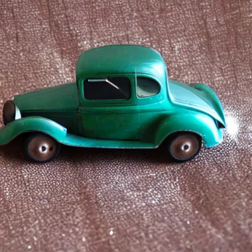 Image similar to photo of old Soviet steel toy car, 1930s, retro, 35 mm