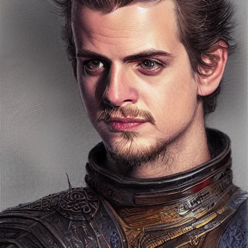 Image similar to Hayden Christensen as a fantasy D&D character, close-up portrait art by Donato Giancola and James Gurney, digital art, trending on artstation