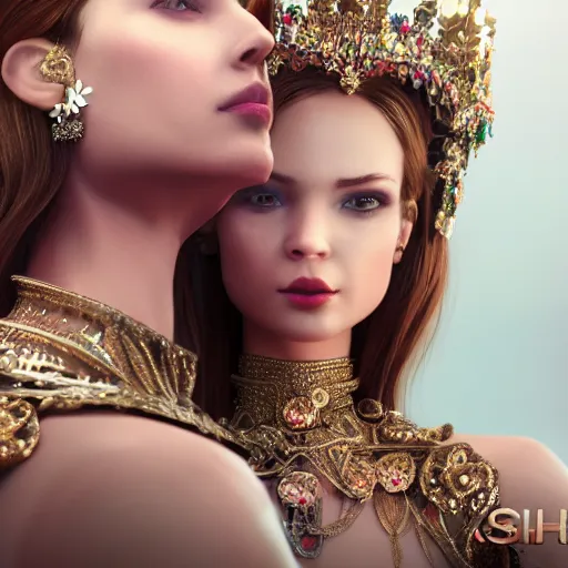 Image similar to wonderful princess of beauty with fair skin, ornate 8 k gorgeous intricate detailed, accent lighting, dramatic light, octane render