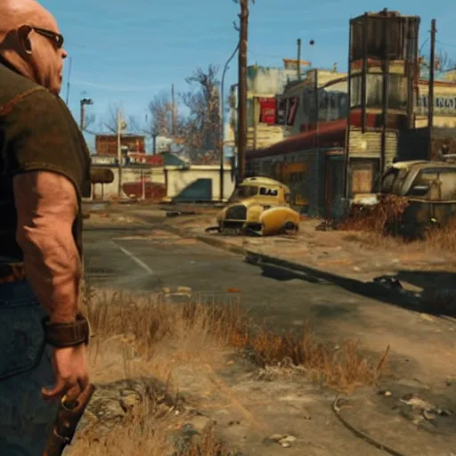 Image similar to in-game screenshot of Danny Devito in Fallout 4 (2015)