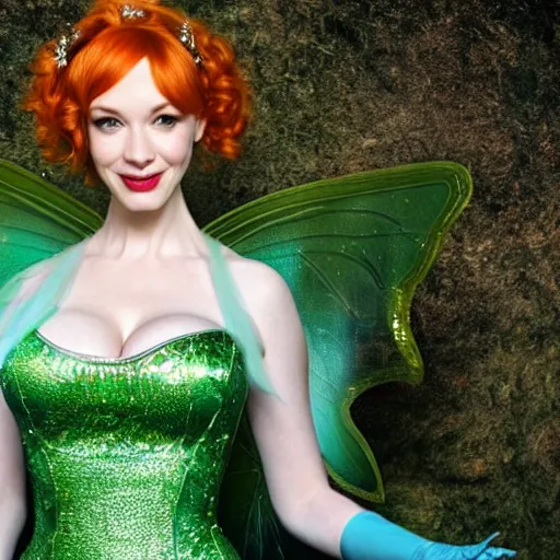 Image similar to Christina Hendricks as Tinkerbell,