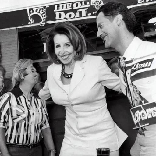 Image similar to nancy pelosi as a hooters waitress