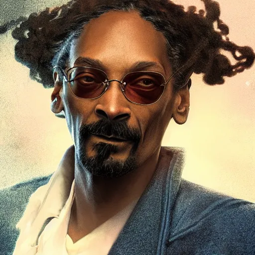 Image similar to snoop dogg as a rough dirty old man with a scruffy beard in a dark blue trenchcoat as the new doctor who, cinematic, volumetric lighting, f 8 aperture, cinematic eastman 5 3 8 4 film, photorealistic by greg rutkowski, by stanley artgerm, by alphonse mucha