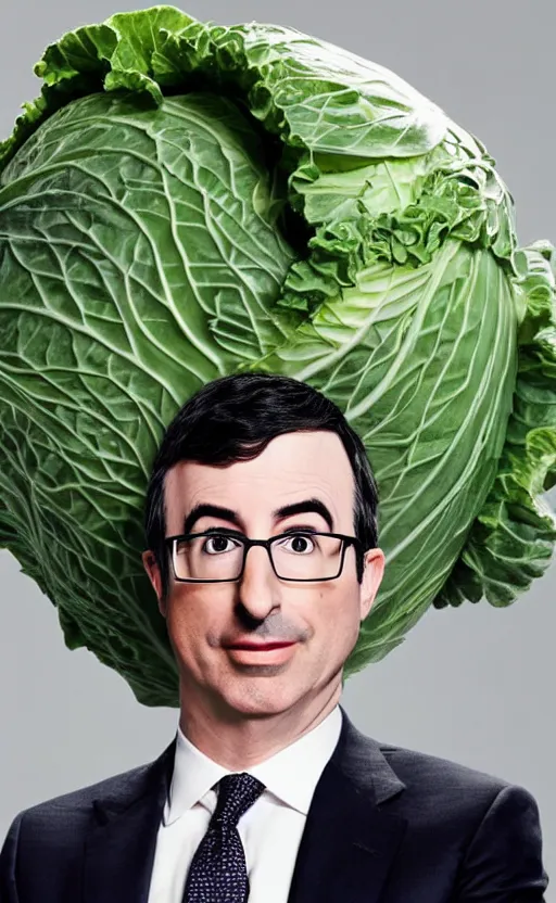 Image similar to john oliver throwing a cabbage