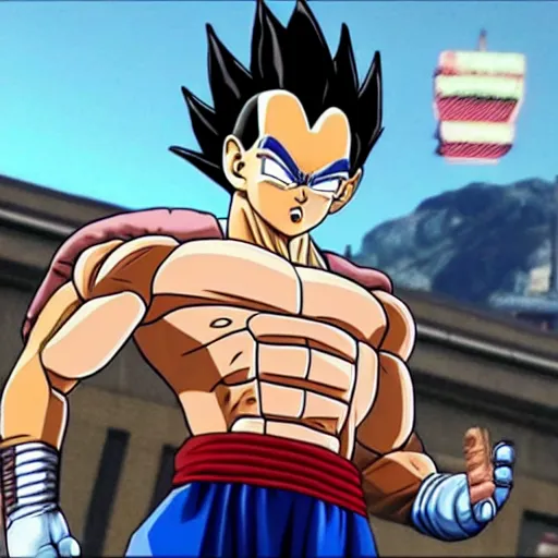 Prompt: vegeta in gta