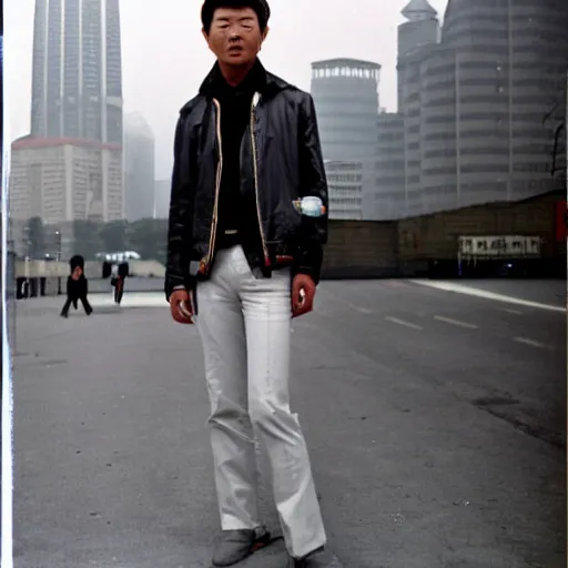 Image similar to photograph of 1 9 8 0 s cool chinese young man in shanghai