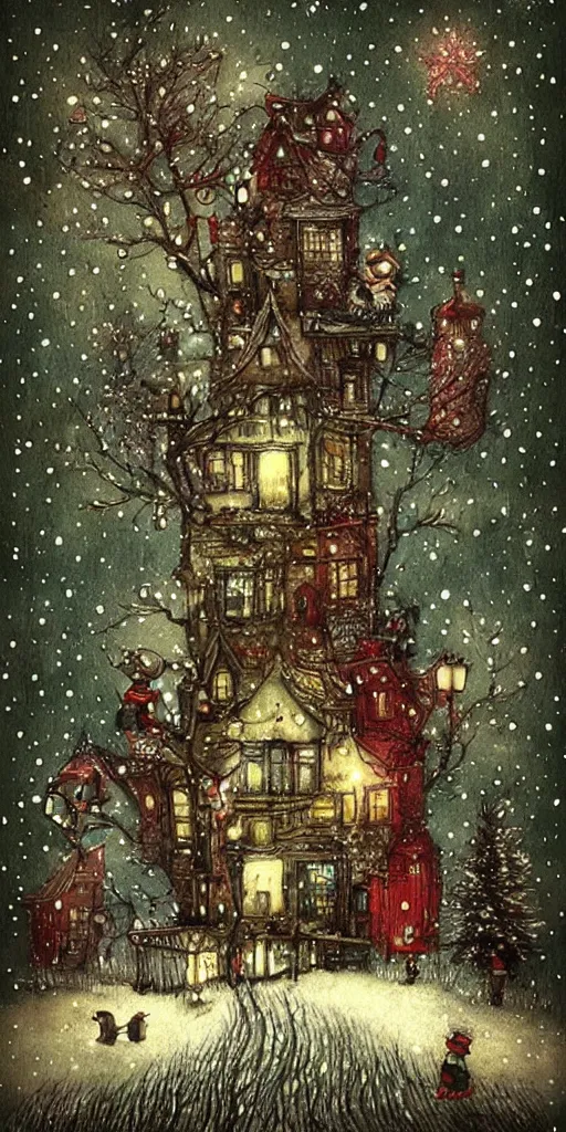 Image similar to a christmas card scene by alexander jansson