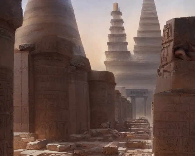 Image similar to great ancient Egyptian city, a fantasy digital painting by Greg Rutkowski and James Gurney, sci-fi, anime, trending on Artstation, highly detailed