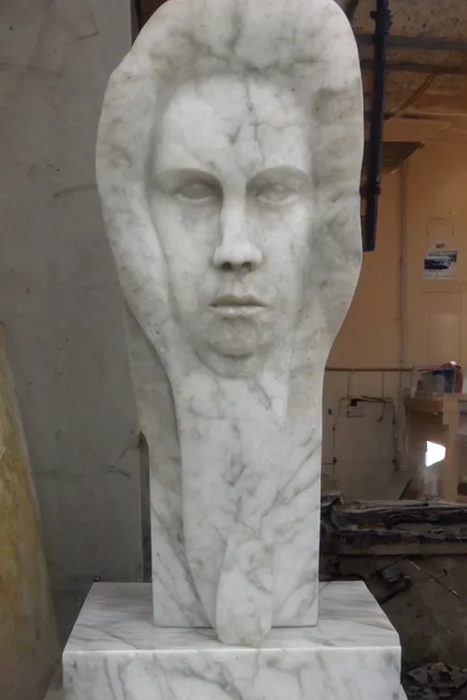 Image similar to marble sculpture looking lost