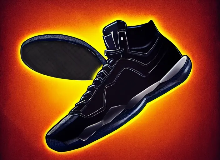 Image similar to basketball sneakers concept of black panther, trending on artstation, smooth, sharp focus