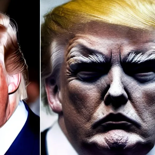 Image similar to donald trump wearing a batman mask hyper realistic