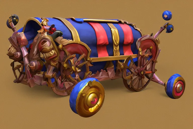 Image similar to 3d sculpt of a circus wagon, artstaton, League of Legends, digital illustration
