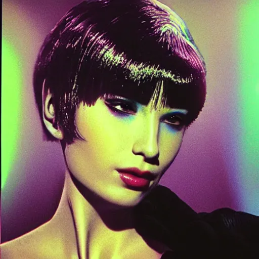 Image similar to studio portrait of hologram joi from blade runner