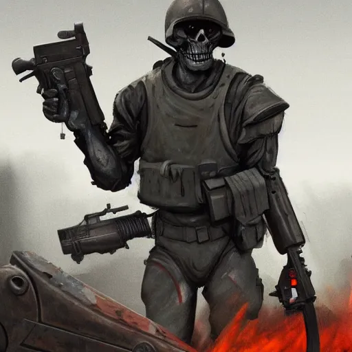 Image similar to terminator in world war one setting, pixar style, concept art, artstation