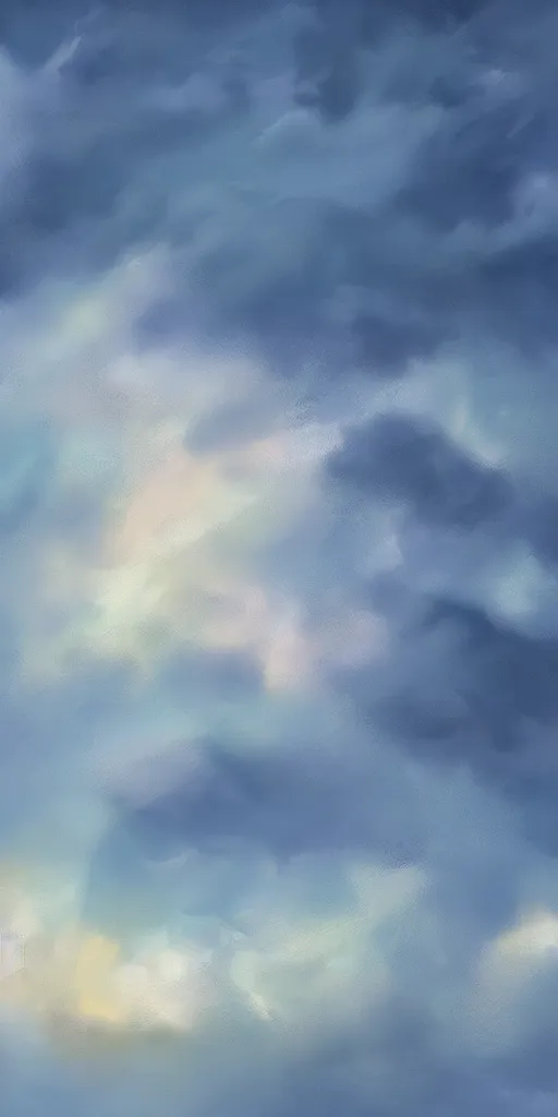 Image similar to seamless digital painting of the sky with with clouds view from the side,