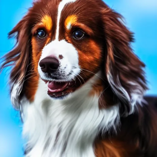 Image similar to kooikerhondje dog, 4k, photorealistic