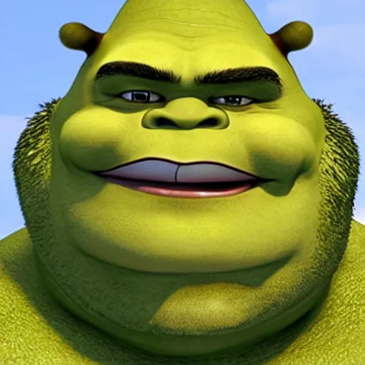 Prompt: neck beard shrek tipping his fedora, dreamworks, 3 d animation, fedora, shrek, fedora