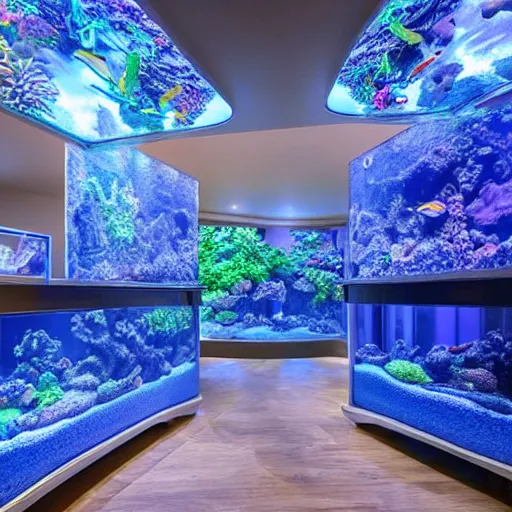 Image similar to extremely detailed ornate stunning beautiful futuristic aquarium