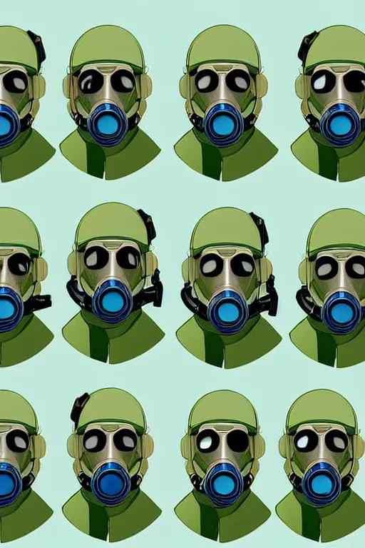 Image similar to cops member departement using gas mask, with blue and green blouse, high member use army hats. digital art, graphic novel, pop art, bioshock art style, accurate, detailed, gta chinatown art style, dynamic, face features, body features, ultra realistic, concept art, smooth, sharp focus, art by richard hamilton and mimmo rottela