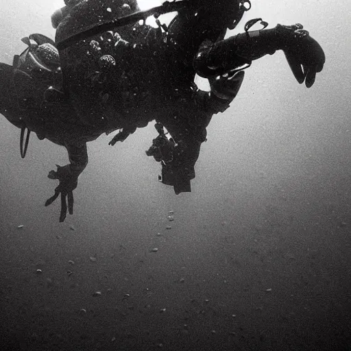 Image similar to Close up underwater photo of a medieval knight by Trent Parke, clean, detailed, Magnum photos