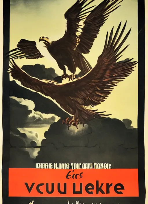 Image similar to vulture look in 1940s propaganda poster