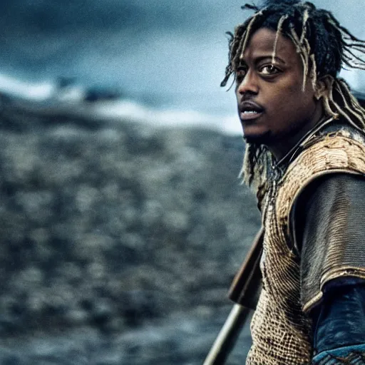 Image similar to juice wrld in Vikings very detailed 4k quality super realistic