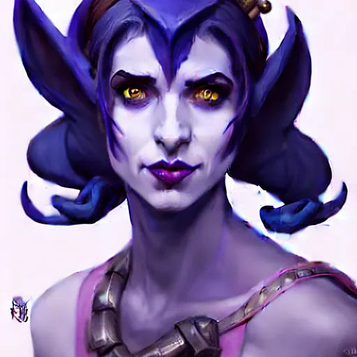 Image similar to d & d concept art matte jester from criticalrole in the style of stefan kostic, realistic, sharp focus, 8 k high definition, insanely detailed, intricate, mysterious, art by stanley lau and artgerm