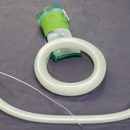 Prompt: instrument made from a urinary catheter collection system and clear tubing!