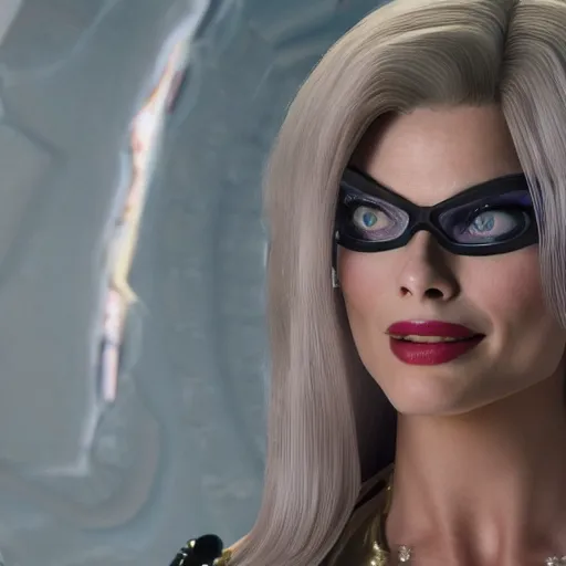 Image similar to Margot Robbie as Bayonetta ultra high quality 8k hyperdetailed photorealism