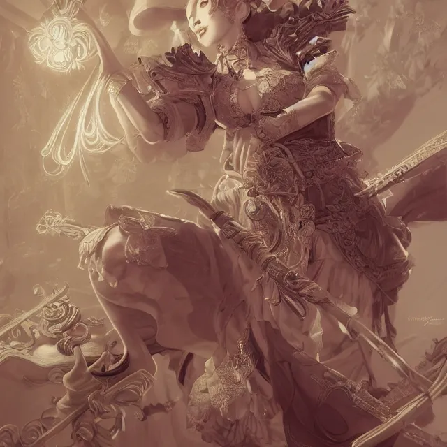 Prompt: studio portrait of neutral good colorful female cleric bard healer as absurdly beautiful, elegant, young skinny gravure idol, ultrafine photorealistic illustration by kim jung gi, irakli nadar, intricate linework, sharp focus, bright colors, octopath traveler, final fantasy, unreal engine highly rendered, global illumination, radiant light, intricate environment