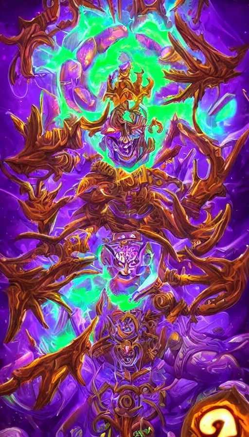 Image similar to psytrance artwork, from hearthstone