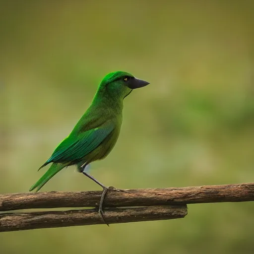 Prompt: green bird photography