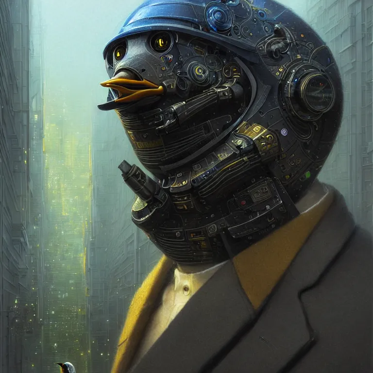 Prompt: A solarpunk very highly detailed Anthropomorphic cybertronic penguin wearing sport suit with very highly detailed face on the street of a very highly detailed solarpunk city digital impressionism art by Greg Rutkowski and Josan Gonzalez, highly detailed, digital concept art, Volumetric natural light, sharp focus, Golden Ratio illustration, realistic concept art by Stephen Hickman and James Gurney and Hiromasa Ogura Ghost in the Shell rendered in VRAY, From the distance