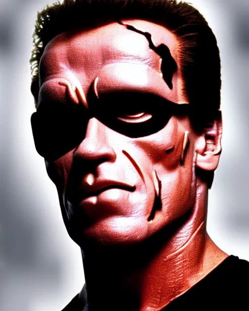 Prompt: arnold schwarzenegger as a damaged terminator