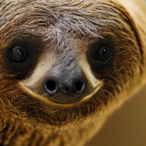 Image similar to a beautiful high detail photo of a sloth's face