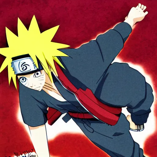 Image similar to Naruto illustrated by Frank Miller