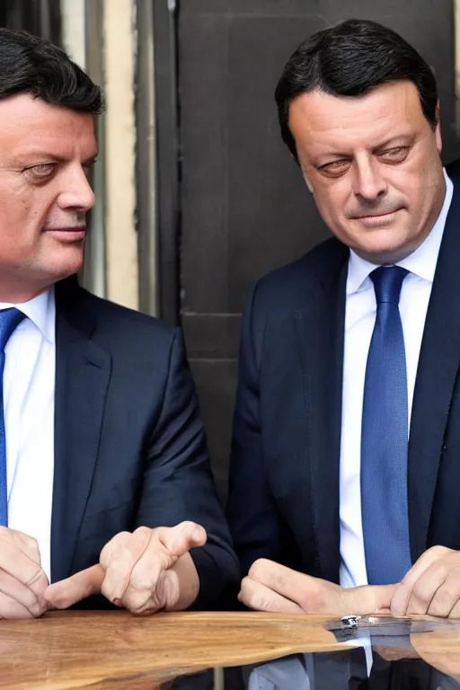 Prompt: matteo renzi backstabs carlo calenda