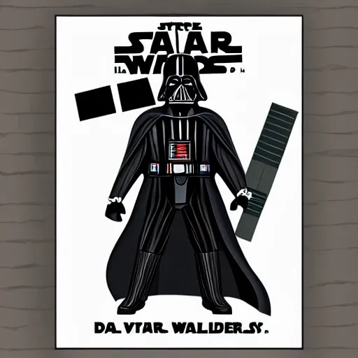 Image similar to darth vader from the simpsons, very detailed